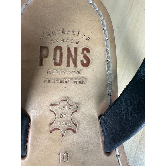 PONS Avarcas Menorca Spain Sandals Blue Leather Peep Toe Slingback Women’s 10 - Picture 8 of 8